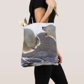 Twee polaire Beren Tote Bag (Dichtbij)