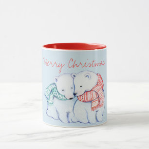 Twee Polar Beren Vrolijk Kerstfeest Mok