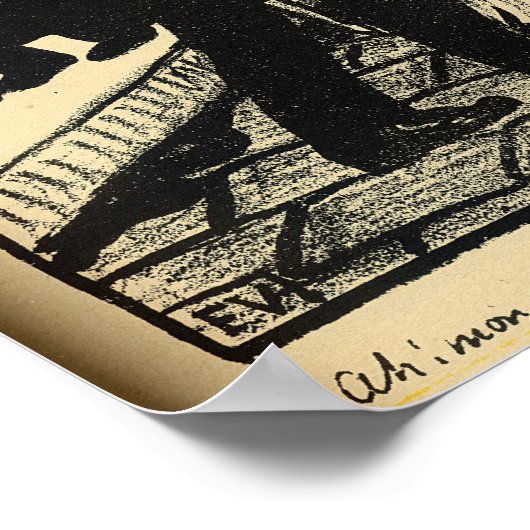 Twee politieagenten nemen een tramp weg die in de  poster (Hoek)