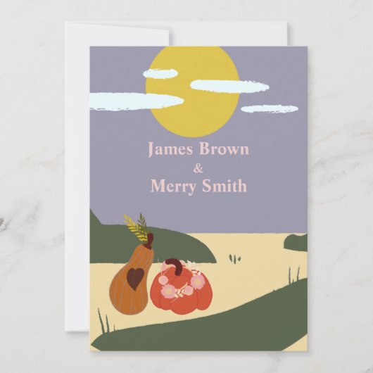 Twee pomkins Beach Sun Wedding Kaart (Voorkant)