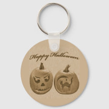 Twee Pompoen Happy Halloween Sleutelhanger