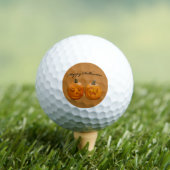 Twee Pompoenen Gelukkig Halloween Golfballen (Insitu Shirt)