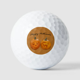 Twee Pompoenen Gelukkig Halloween Golfballen