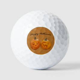 Twee Pompoenen Gelukkig Halloween Golfballen