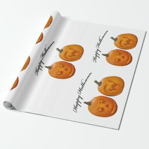Twee Pompoenen Gelukkig Halloween Inpakpapier