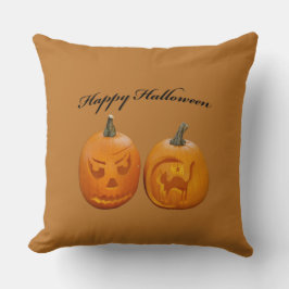 Twee Pompoenen Gelukkig Halloween Kussen