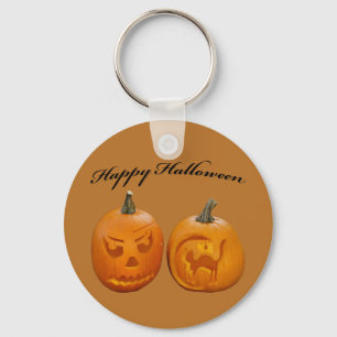Twee Pompoenen Gelukkig Halloween Sleutelhanger