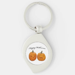 Twee Pompoenen Gelukkig Halloween Sleutelhanger