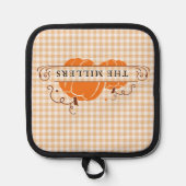 Twee pompoenen gepersonaliseerd pannenlap (Voorkant)