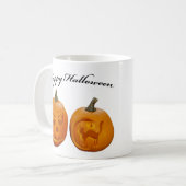 Twee pompoenen Happy Halloween Koffiemok (Voorkant links)
