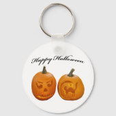 Twee pompoenen Happy Halloween Sleutelhanger (Voorkant)