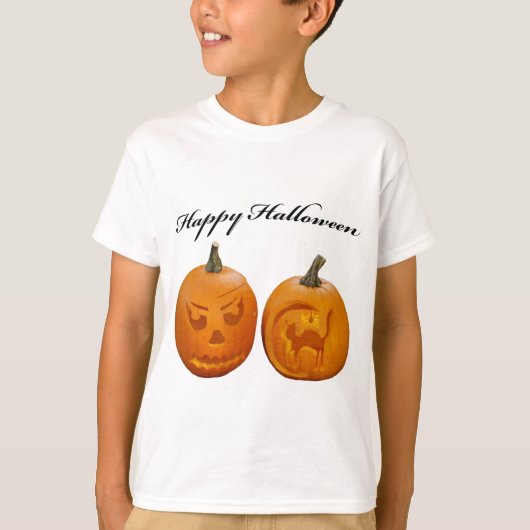 Twee pompoenen Happy Hallween T-shirt (Voorkant)