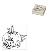 Twee pompoenen illustratie kunststempel rubberstempel (Gestempeld)