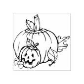 Twee pompoenen illustratie kunststempel rubberstempel (Afrduk)