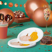 Twee pompoenen papieren bordje