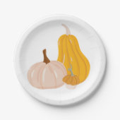 Twee pompoenen papieren bordje (Voorkant)