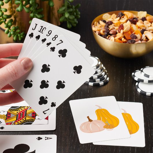 Twee pompoenen pokerkaarten