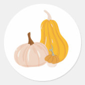 Twee pompoenen ronde sticker (Voorkant)