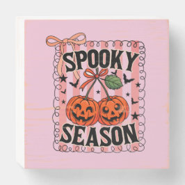 Twee pompoenen Spooky Seizoen Houten Kist Print