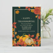 Twee pompoenen Thanksgiving uitnodiging (Staand voorkant)