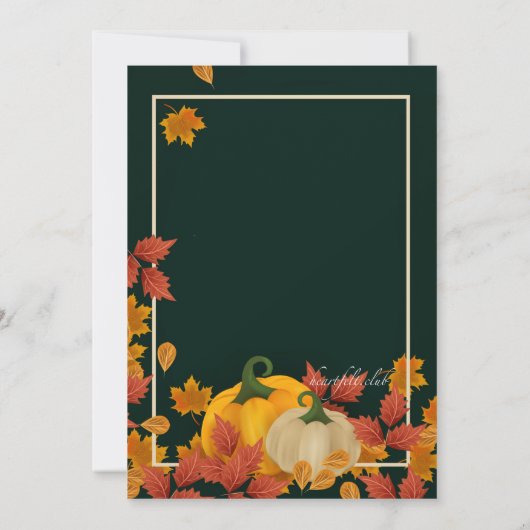 Twee pompoenen Thanksgiving uitnodiging (Achterkant)