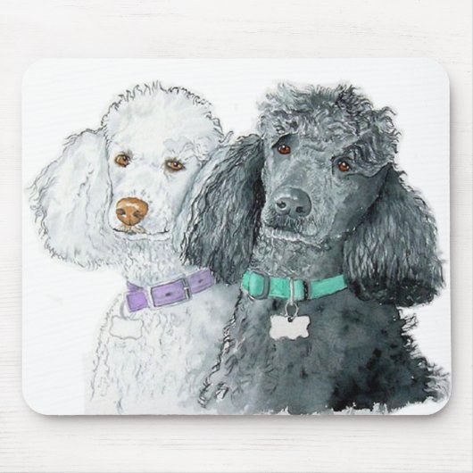 Twee poodles Mousepad Muismat (Voorkant)
