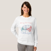 Twee poolBeren, vrolijk kerstShirt T-shirt (Voorkant volledig)