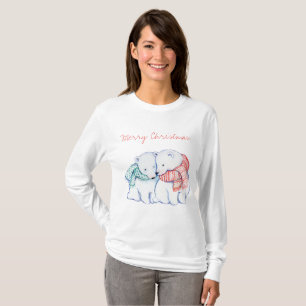 Twee poolBeren, vrolijk kerstShirt T-shirt
