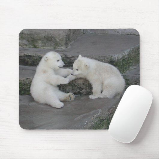 Twee poolkubs beer muismat (Met muis)