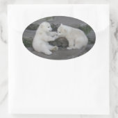 Twee poolkubs beer ovale sticker (Tas)