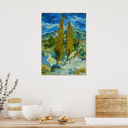 Twee poplars in de Alpilles - Vincent van Gogh Poster (Keuken)