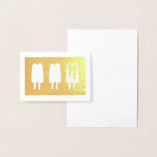 Twee Poppen Popsicles Ice Lolly Lollies Print Folie Kaarten (Display)