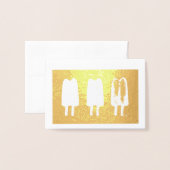 Twee Poppen Popsicles Ice Lolly Lollies Print Folie Kaarten (Voorkant met envelop)