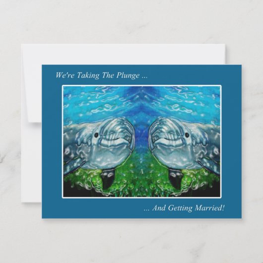 Twee poppen: We nemen de Plunge: Huwelijk Save The Date (Voorkant)