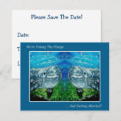 Twee poppen: We nemen de Plunge: Huwelijk Save The Date (Voorkant / Achterkant)