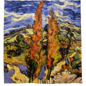 Twee populieren op een heuvel douchegordijn (Voorkant)