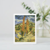 Twee populieren op weg, Van Gogh Fine Art Briefkaart (Staand voorkant)