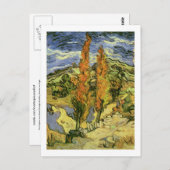 Twee populieren op weg, Van Gogh Fine Art Briefkaart (Voorkant / Achterkant)
