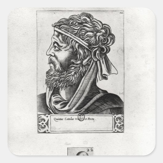 Twee portretten van Catullus Vierkante Sticker (Voorkant)