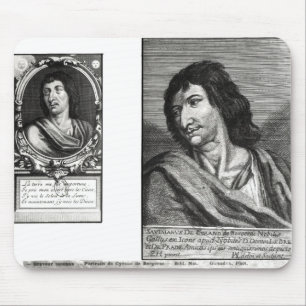 Twee portretten van Savinien Cyrano de Bergerac Muismat