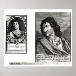 Twee portretten van Savinien Cyrano de Bergerac Poster