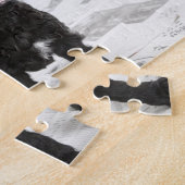 Twee Portugese puppies van de waterhond in een kam Legpuzzel (Zijkant)