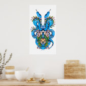 Twee Posters hete blauwe slang afdrukken (Keuken)