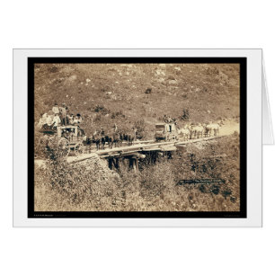 Twee postkoetsen Passing Black Hills WY 1889