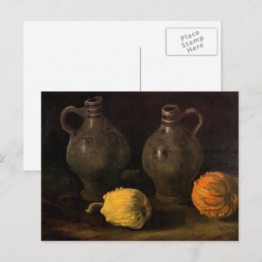 Twee potjes en twee pompoenen van Van Gogh Briefkaart (Voorkant / Achterkant)