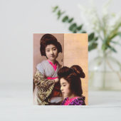 Twee prachtige Geisha Posing in Old Japan Briefkaart (Staand voorkant)