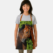 Twee prachtige kastanjepaarden in de zomer van de  schort (Insitu)