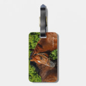 Twee prachtige kastanjepaarden in de zon bagagelabel (Achterkant verticaal)