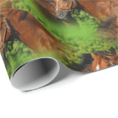 Twee prachtige kastanjepaarden in de zon cadeaupapier (Rol Hoek)