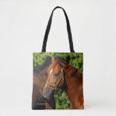 Twee prachtige kastanjepaarden in de zon tote bag (Voorkant)